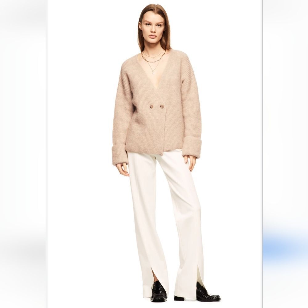 Zara Wool and Alpaca Blend Vanilla Knit Cardigan Size Small